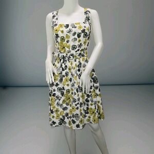 Wayward Fancies Floral Dress Size 14 Belted Sleeveless‎ Cottagecore Midi